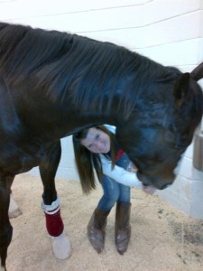 Lauren loving on Bruno.