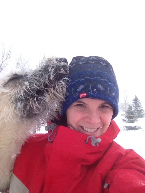 Seven month old Irish Wolfhound puppy Nellie, thought the snow was great!