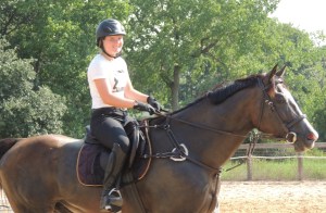 Lauren is all smiles as she rides Bruno at Dev's today.