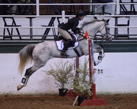 Lauren is easily five feet off the ground here.