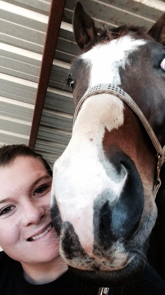 Lauren doing a selfie with her buddy Bruno.