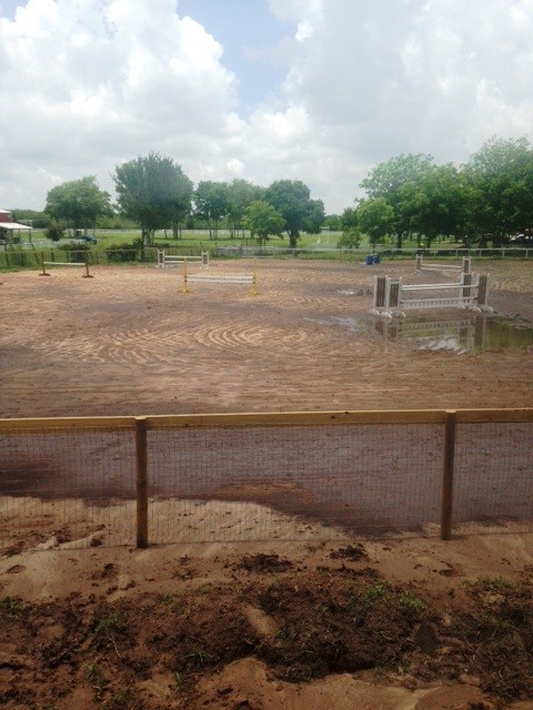 The arena today after three days of storms.