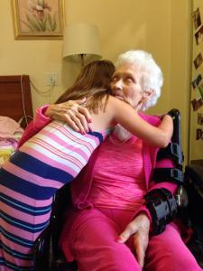 Jordyn giving a big hug.