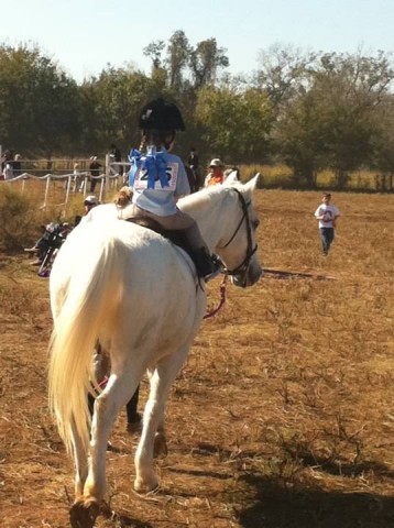 Jordyn headed into the ring with Snowboy.