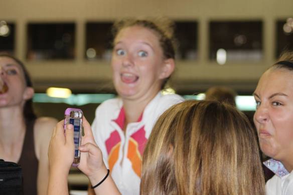 It wasn't all work! From left, Alex, Isabel, Mia and Jordyn having some fun at the GHHJA show.