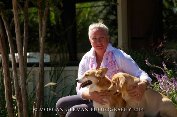 Sherre with her beloved dogs, Nordic and Doc. Photo courtesy of Morgan German